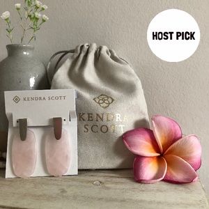 Authentic KENDRA SCOTT | Rose Stone Earrings with Brushed Nickel Accents